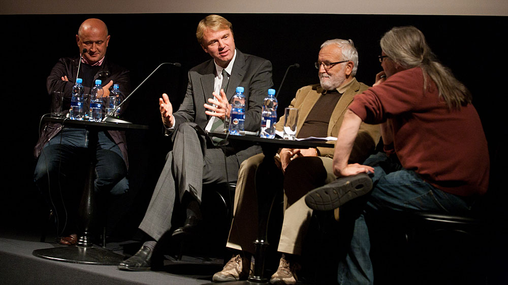 Mencinger / Gantar / Golobič / Štefančič, jr. ob premieri filma Doktrina šoka